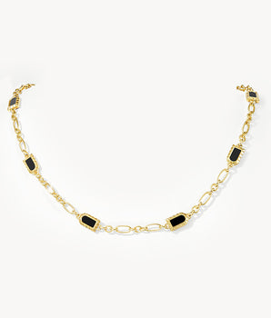 Collier en onyx noir multi-arches