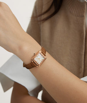 New Cube Mother of Pearl Calendar Watch