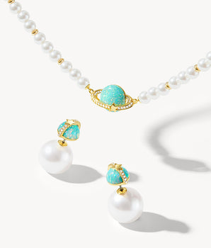 Heliocentric Pearl Opal Neckalce