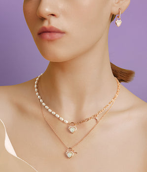 Heart Lock Pearl Necklace