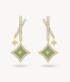 Boucles d'oreilles en grès vert