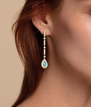 Turquoise Chain Earrings